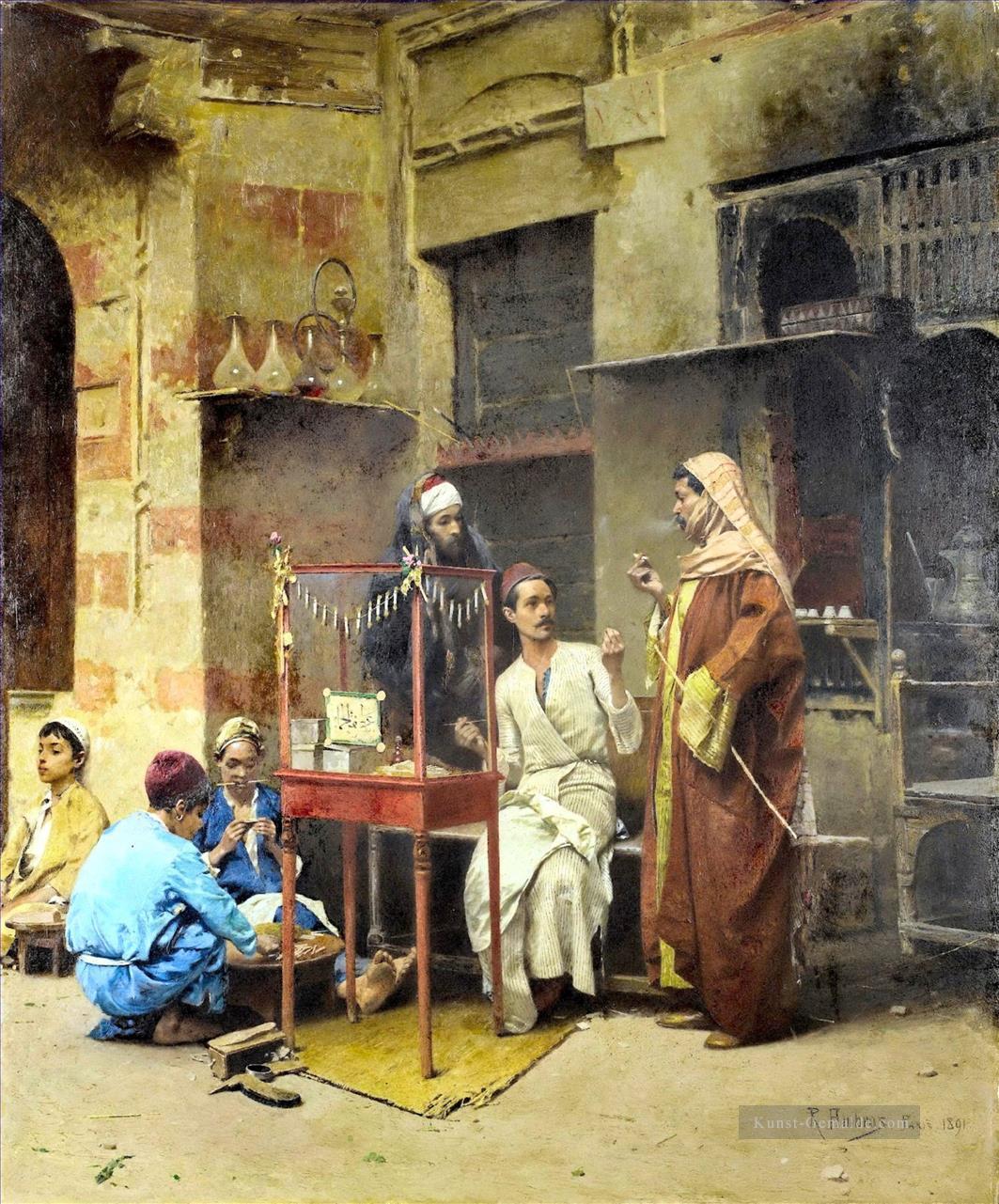 Der Tabakhändler Kairo Alphons Leopold Mielich Orientalist Szenen Ölgemälde